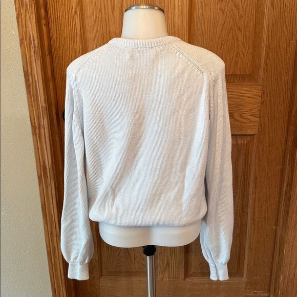 LADY PICKERING Vintage 1960s Light Blue Golf Sweater V-Neck Country Club Knit - Picture 6 of 10